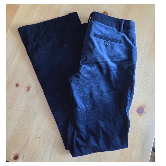 Body by Victoria The Christie Fit Pants 4 Blue Velvet Flare Trousers - Picture 3 of 5